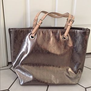 Silver metallic Michael Kors purse