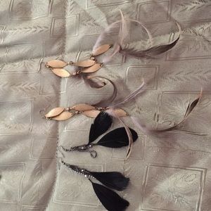 Beautiful feather earrings