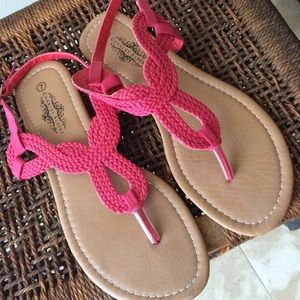 Pink Braided Sandals