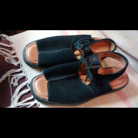 BEAUTIFEEL WOMENS BLACK SUEDE LEATHER SANDALS