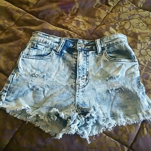 Denim high waisted shorts size 5