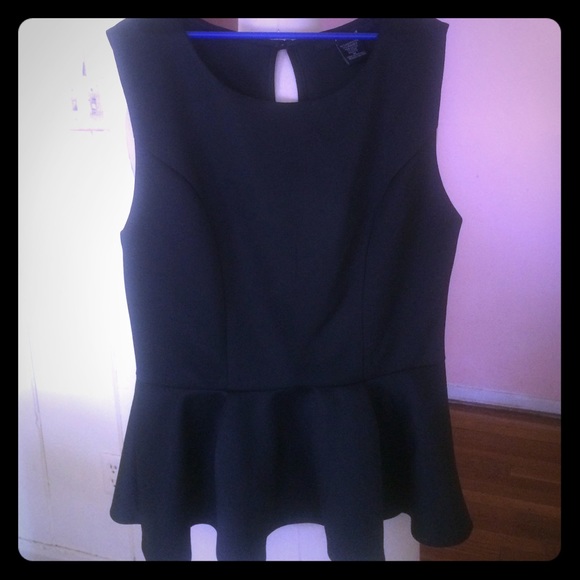Neoprene peplum sleeveless top