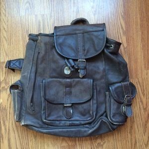 Vintage genuine leather backpack/satchel