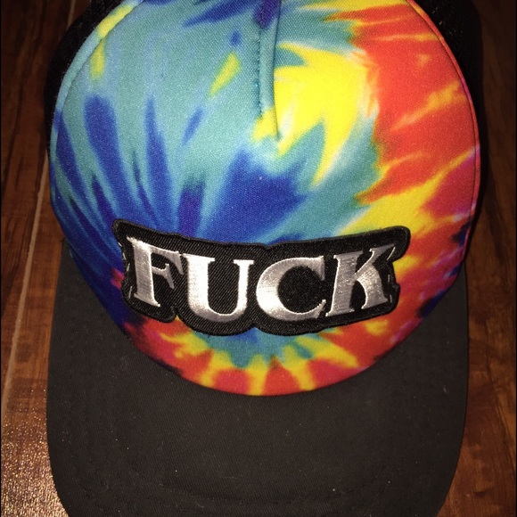 Vans Accessories - Rainbow FUCK trucker hat, one of a kind by me😜🌈✨