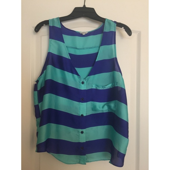 Striped Blue Crop Top 💙