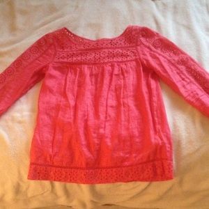 100% pink linen shirt from jcrew