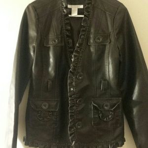 Brown leather jacket