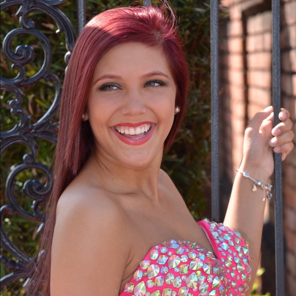 Mori Lee pageant dress hot pink - Picture 2 of 3