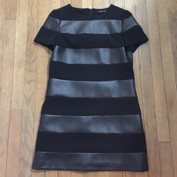 Never Worn! Zara faux leather striped dress
