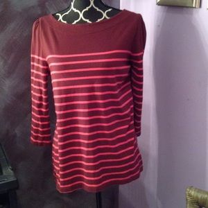Cute stripped loft top 3/4 sleeve