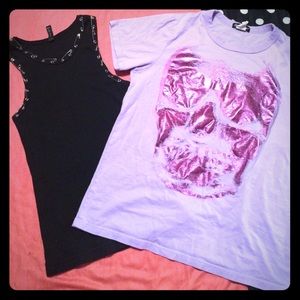 Skull Shirt and Safety Pin Tank