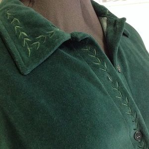 2 Piece Set in Hunter Green Velveteen