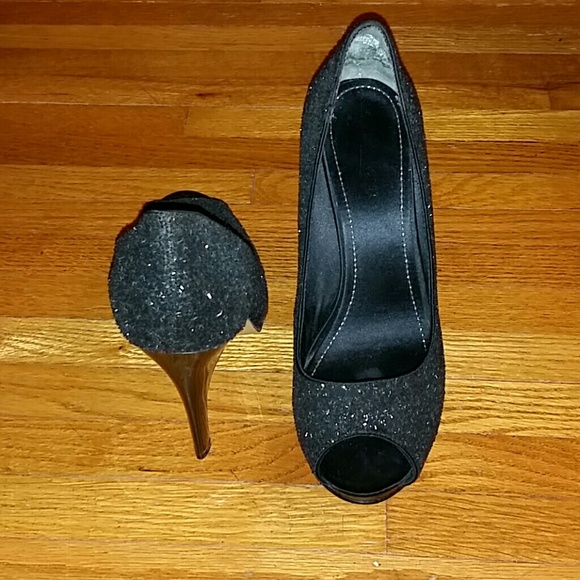Aldo sparkle peep toe pump