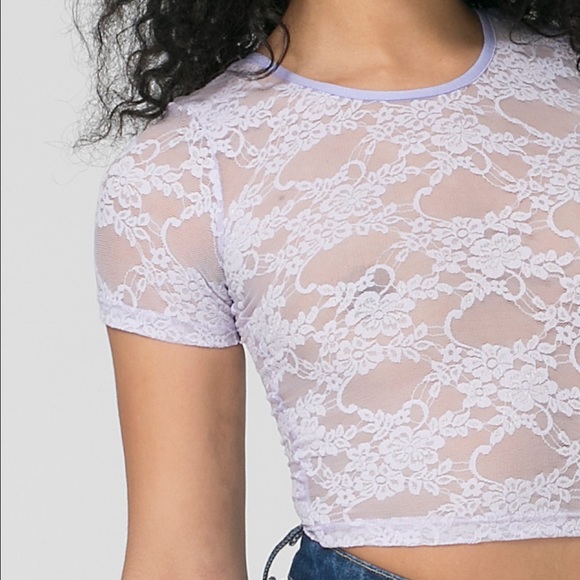 AA Lavender Lace Crop Top