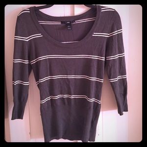 Grey and cream H&M 3/4 length arm sweater