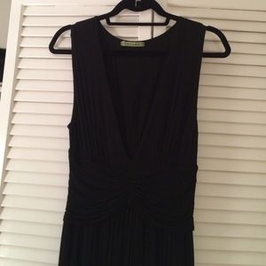 Black v neck rayon dress