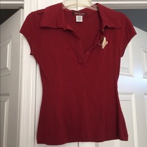 Red baby phat polo shirt (no button on the v area)
