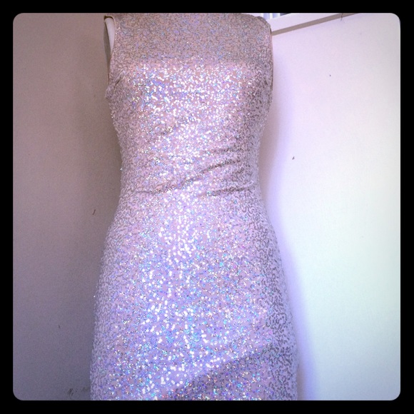 Nude sequin body con dress size M