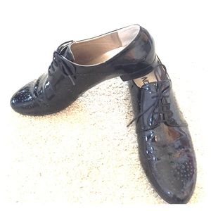 Women Black Patent Leather Oxfords