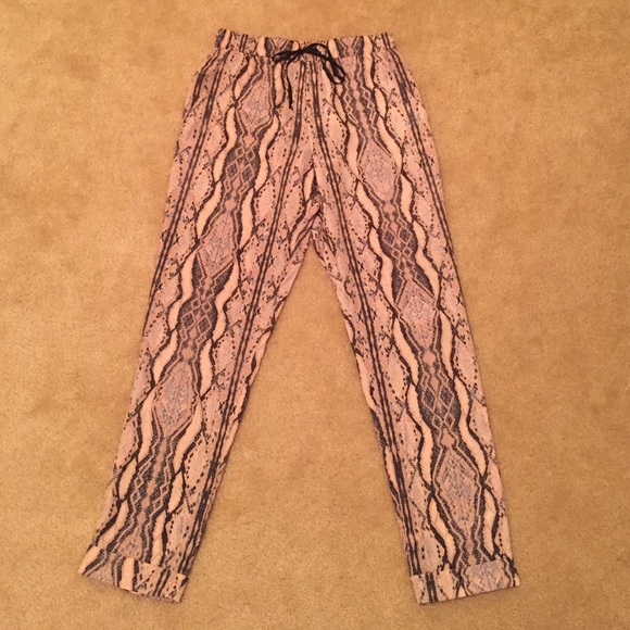 Silky Snake Print Pants