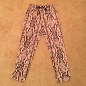Silky Snake Print Pants