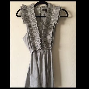 BCBG Ruffle Striped Tank