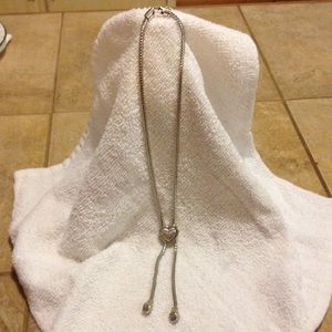 Brighton heart necklace, silver rope chain,
