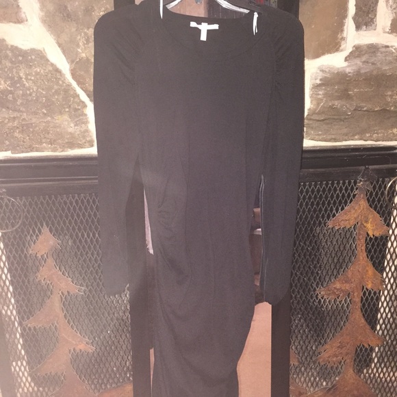 VS black rouched sweater dress.