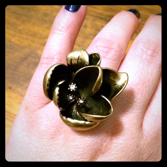 Magnolia Flower Statement Ring