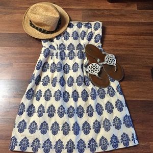 J Crew cream and white patterned dress