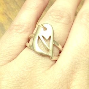 Silver tone Modern Bird Ring