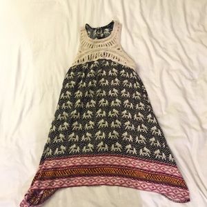 Forever 21 Crochet and Elephant-print Dress Sz S