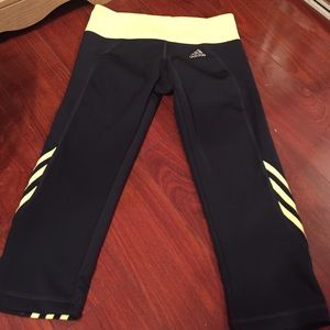 Adidas Grey and Lime green Capris