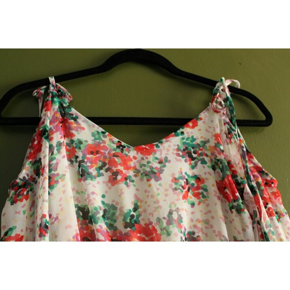 SOLD! Cold-Shoulder Multicolored Floral Dress - Picture 3 of 3
