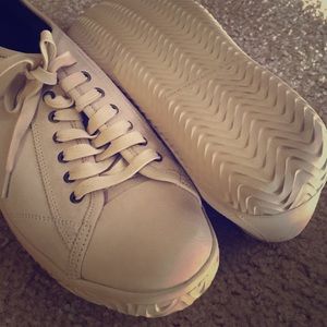 Mens John Varvatos white suede sneakers