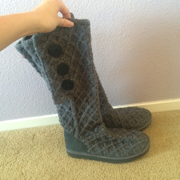 Gray Knit Ugg Boots