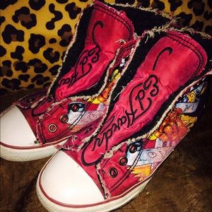 Ed hardy slip on shoes so cute and comfy !
