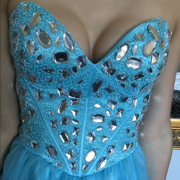 Aqua/baby blue dress - Picture 3 of 4