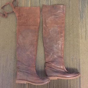 Frye brown over the knee boots