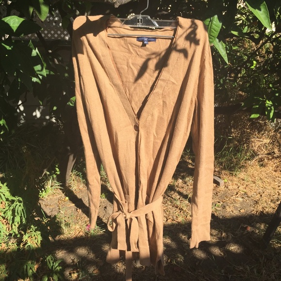 Camel Tie-Waist Cardigan - Picture 2 of 4