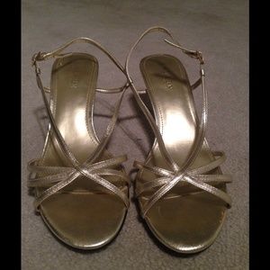 Ralph Lauren Gold Heels