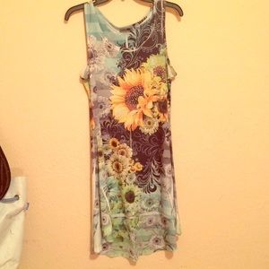 High-low sunflower sundress