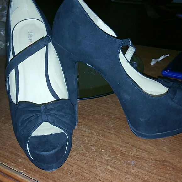Black open toe heels. Size 9