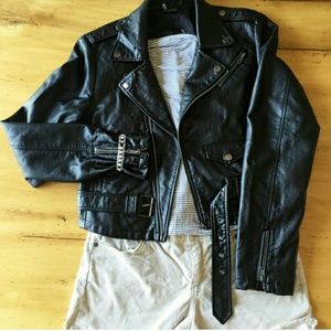 Crop moto jacket