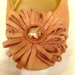 Coach suede flats with flower
