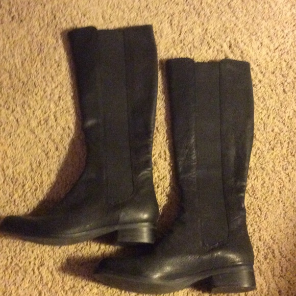 Cole Haan black Nike Air riding boots
