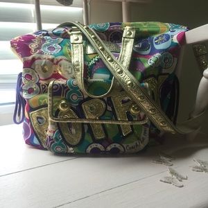 Coach poppy bag multi color