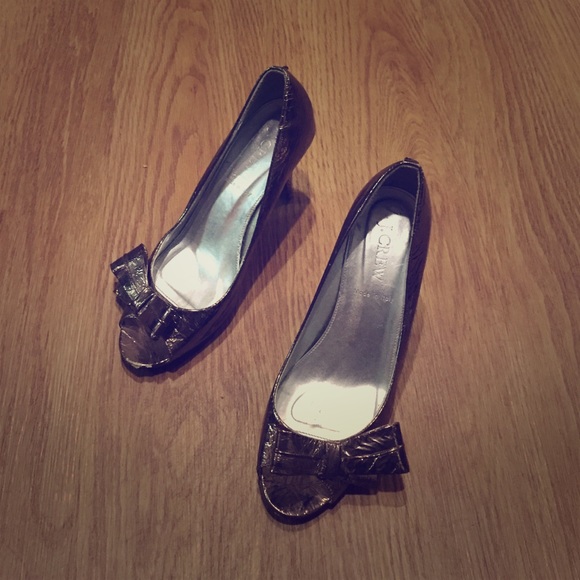 JCrew Metallic Crackled Heels...