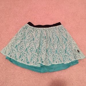 Aqua teal lace Skirt size L (8-10y girl)