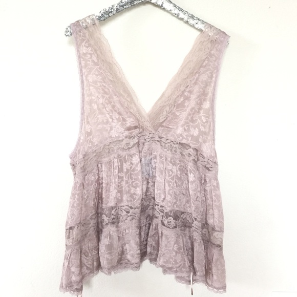 Free People Tops - Free People Deep V Lace Tank